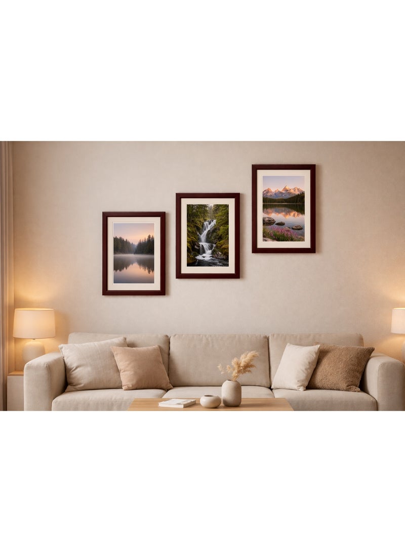 Premium PVC Photo Frame L24×H32 cm – A4 Wall Hanging Picture Frame | Dark Cherry Finish | Modern Home & Office Decor - Image 4